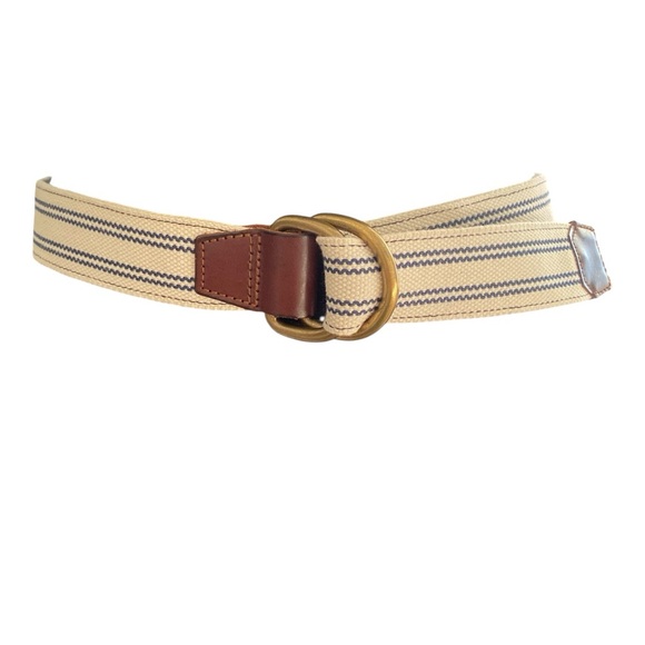 J. Crew Other - J. Crew Cotton & Leather D Ring Belt